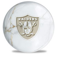 OnTheBallBowling NFL Las Vegas Raiders White Marble Ball Bowling Balls