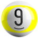 Review the OnTheBallBowling Billiard Yellow Stripe 9 Ball