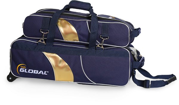 900Global Deluxe 3 Ball Airline Roller/Tote Blue/Gold Main Image