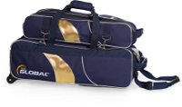 900Global Deluxe 3 Ball Airline Roller/Tote Blue/Gold Bowling Bags