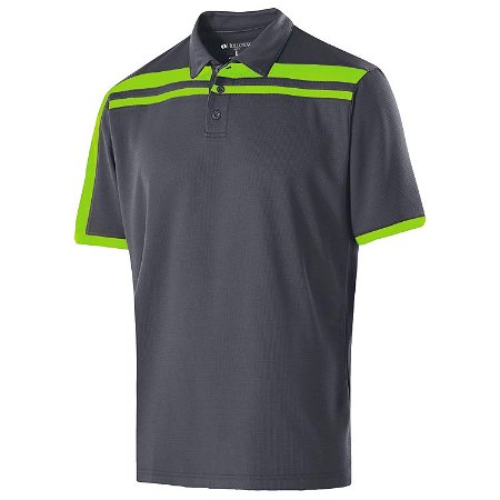 Holloway Mens Charge Polo Carbon/Lime Main Image