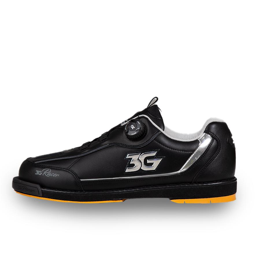 3G Mens Dial Racer Black/Chrome Left Hand Bowling Shoes + FREE