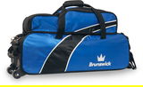 Top Bags: Brunswick Edge Triple Rolling Tote with Shoe Pouch Blue