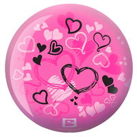 Brunswick Hearts Glow Pink Viz-a-Ball BACK Image