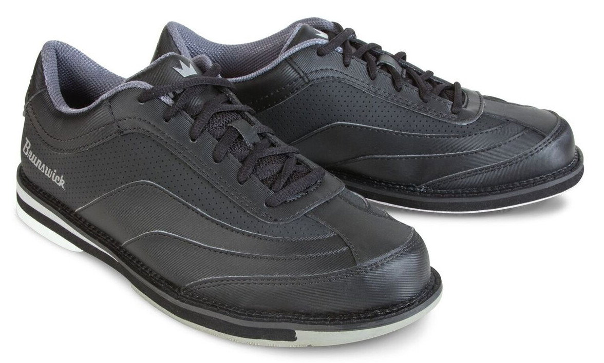 レトロ　ミズノ　スウィングバランサー　スイングバランス BANCER Brunswick Mens Rampage Black Right Hand Wide Width Bowling Shoes +