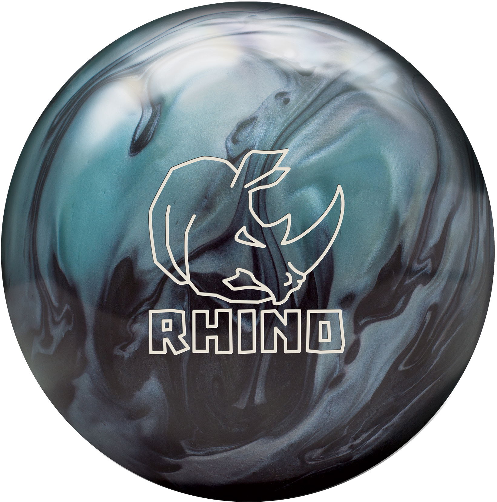 RHINO ボウリングボール 緑・黒・灰色 Brunswick Rhino Metallic Blue/Black Pearl Bowling Balls + FREE
