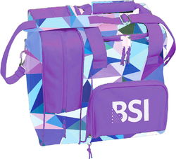 BSI Deluxe Single Tote Pink/Purple Triangles Bowling Bags