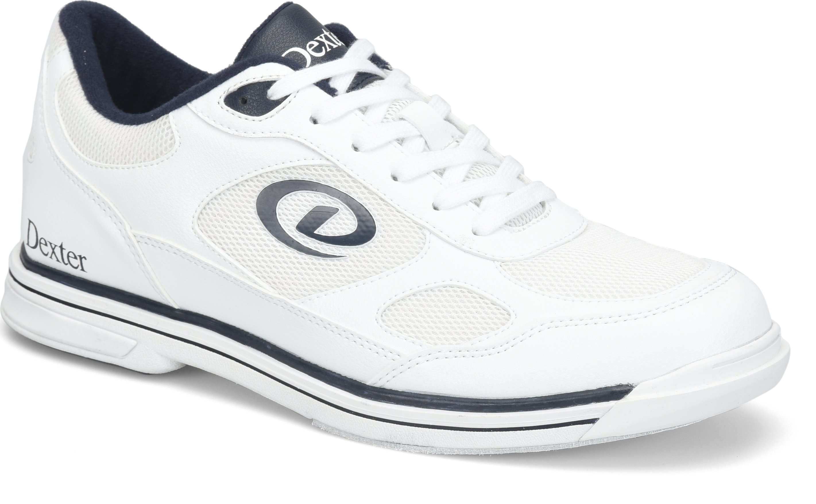 Dexter Mens Randy White/Navy Wide Width Bowling Shoes + FREE SHIPPING
