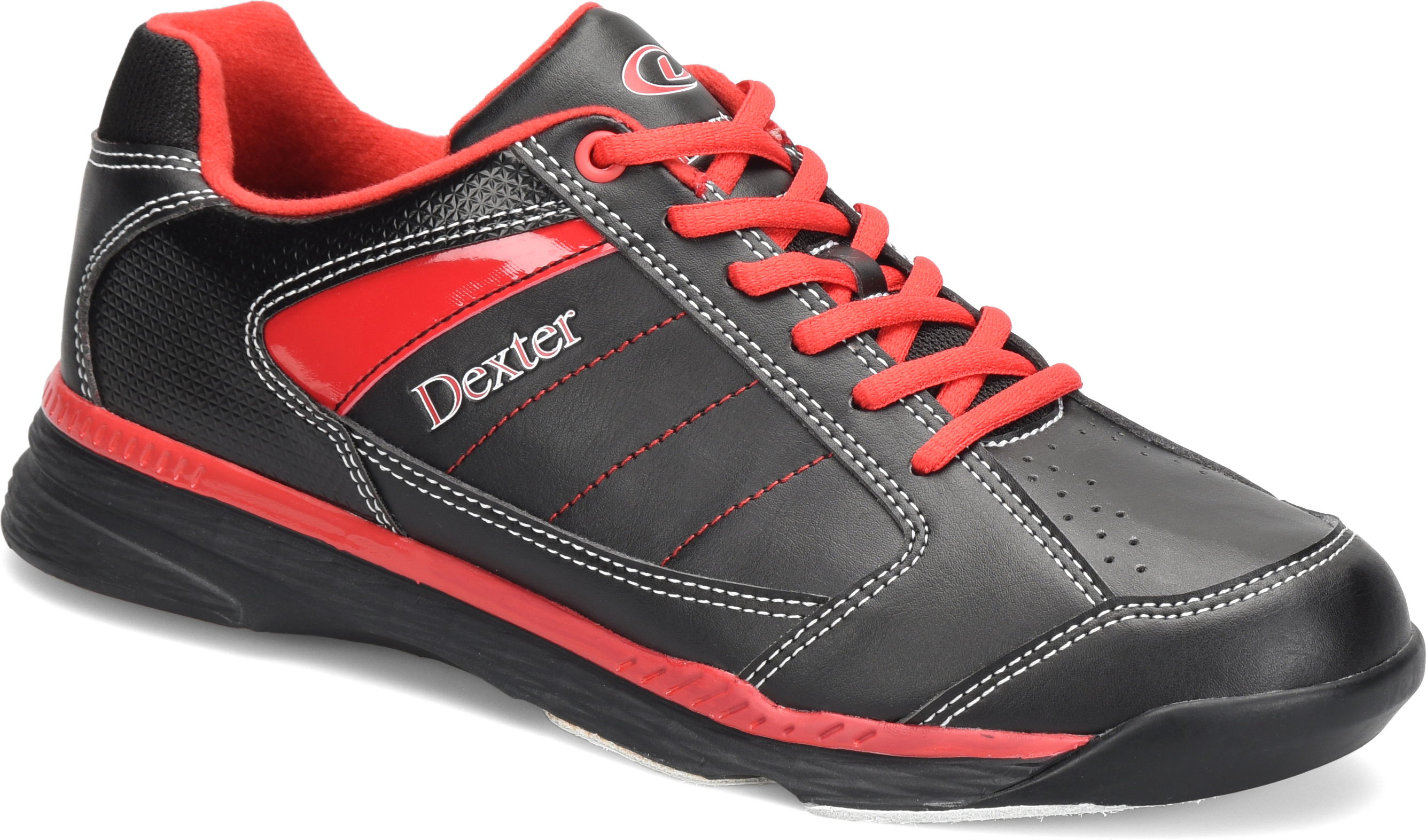 Dexter Mens Ricky IV Black/Red Wide Width Bowling Shoes + FREE