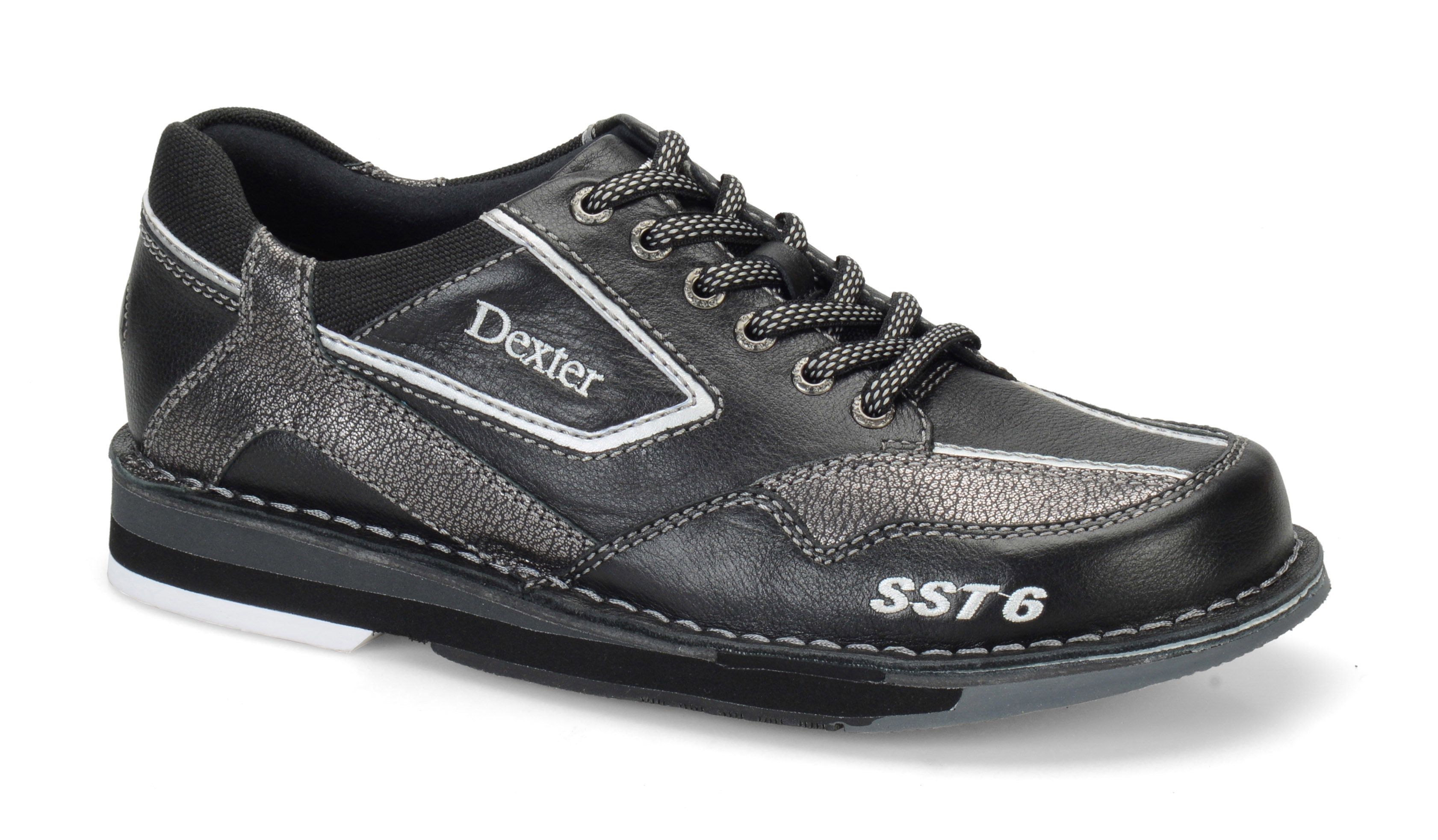 Dexter Mens SST 6 LZ Black/Alloy Right Hand Bowling Shoes + FREE