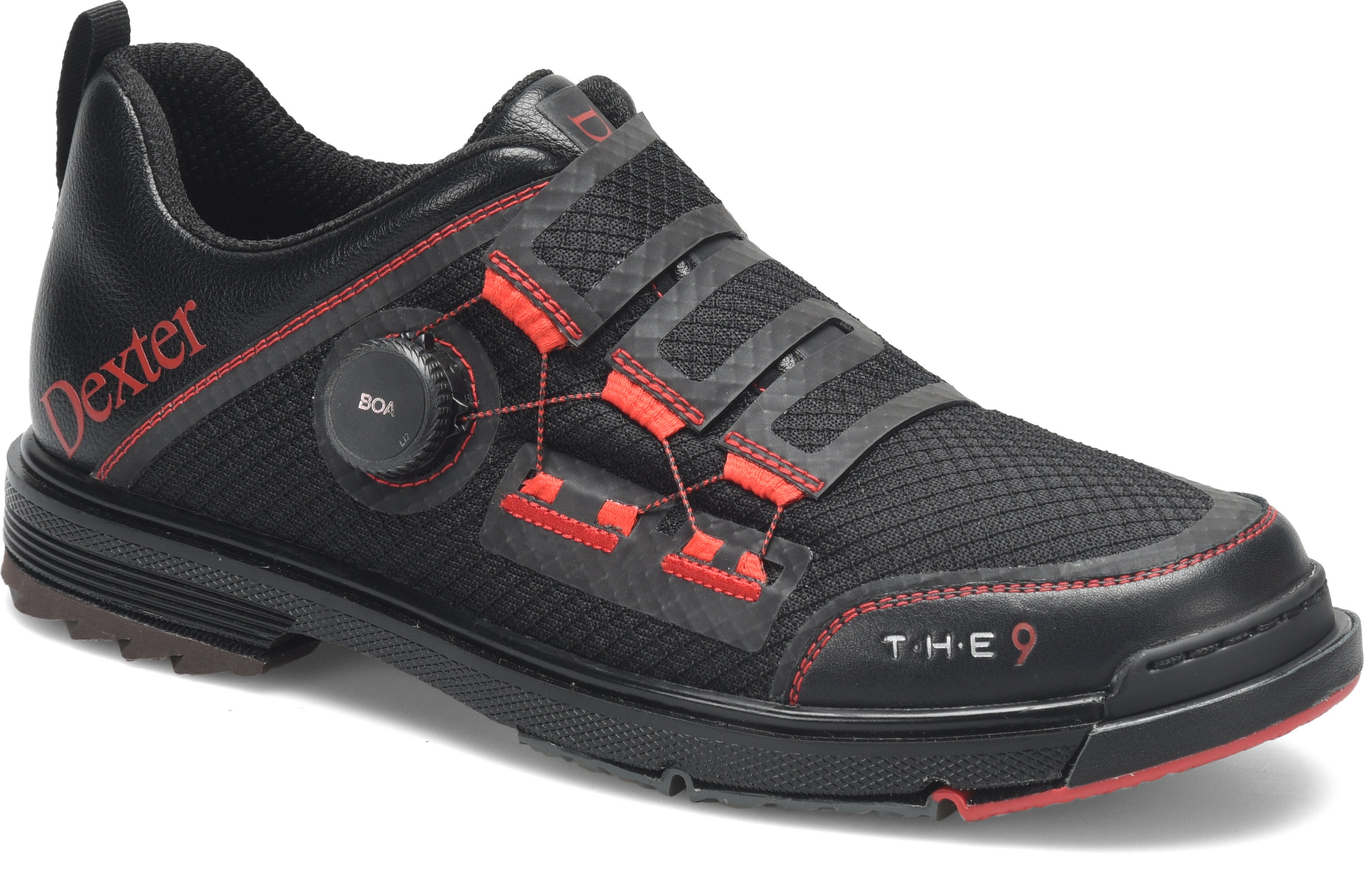Dexter Mens THE 9 Stryker BOA Black/Red Right Hand or Left Hand Wide Width