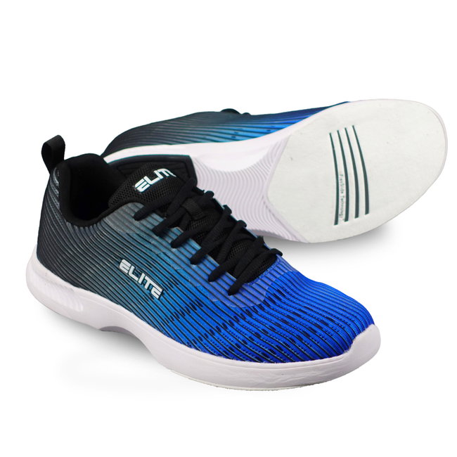Elite Mens Wave Black/Blue Bowling Shoes + FREE SHIPPING