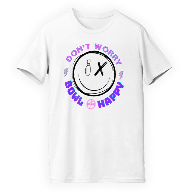 Exclusive Bowling.com Bowl Happy Neon T-Shirt White