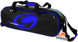 Genesis Sport Triple Roller/Tote Black/Blue Bowling Bags