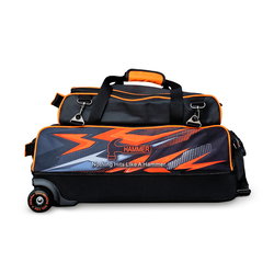 Hammer Dye-Sub Triple Tote w/ Shoe Pouch Orange Bowling Bags