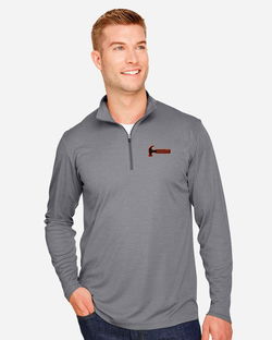 Hammer Mens Quarter-Zip Long Sleeve Pullover Dark Heather Grey