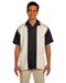 Review the Harriton Men's Two-Tone Bahama Cord Camp Shirt Black/Creme