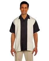 Latest Harriton Gear: Harriton Men's Two-Tone Bahama Cord Camp Shirt Black/Creme