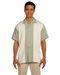 Review the Harriton Men's Two-Tone Bahama Cord Camp Shirt Green Mist/Creme