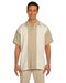 Review the Harriton Men's Two-Tone Bahama Cord Camp Shirt Sand/Creme
