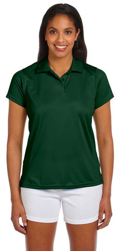 Harriton Womens 4 oz Polytech Polo Green