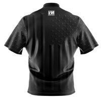 I AM Bowling Black American Flag Bowling Jersey BACK Image