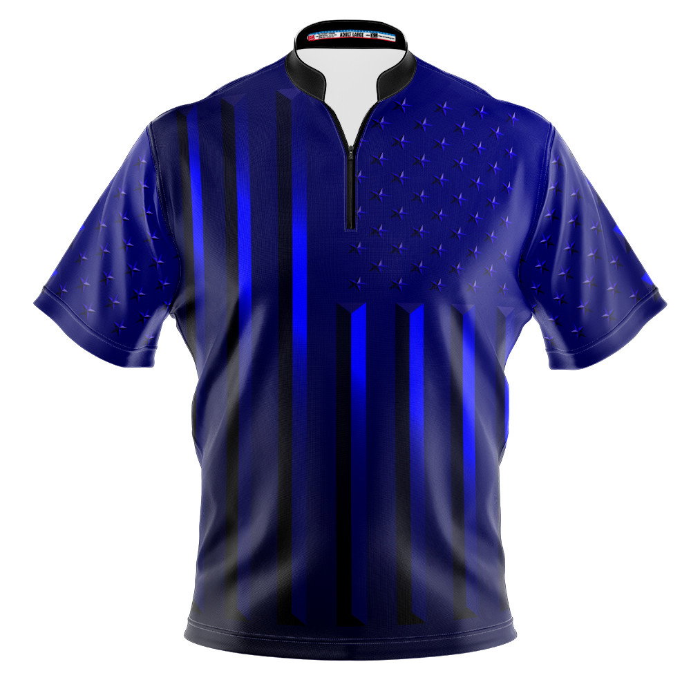 I AM Bowling Blue American Flag Bowling Jersey