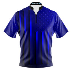 I AM Bowling Blue American Flag Bowling Jersey
