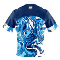 I AM Bowling Blue Ice Swirls Bowling Jersey BACK Image
