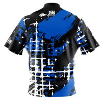 I AM Bowling Blue Urban Splatter Bowling Jersey BACK Image