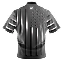 I AM Bowling Silver American Flag Bowling Jersey BACK Image