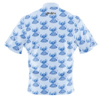 KR Strikeforce Disney Stitch Blue Pattern Bowling Jersey BACK Image