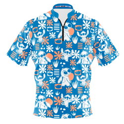 KR Strikeforce Disney Stitch Flower Pattern Bowling Jersey