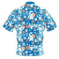 KR Strikeforce Disney Stitch Flower Pattern Bowling Jersey BACK Image