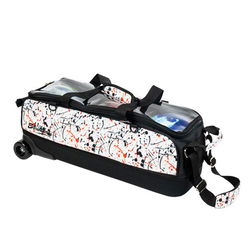 KR Strikeforce Fast Slim Triple Roller Tote White/Black/Red Splash Bowling Bags