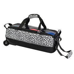 KR Strikeforce Fast Slim Triple Roller Tote White Leopard Bowling Bags