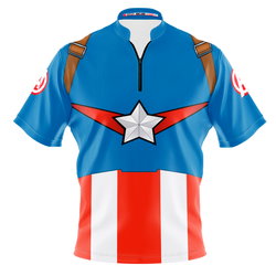 KR Strikeforce Marvel Captain America Costume Bowling Jersey