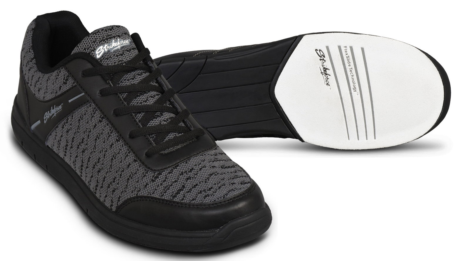 KR Strikeforce Mens Flyer Mesh Black/Steel Bowling Shoes + FREE