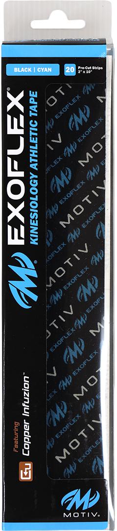 Motiv ExoFlex Kinesiology Pre-Cut Tape Black/Cyan
