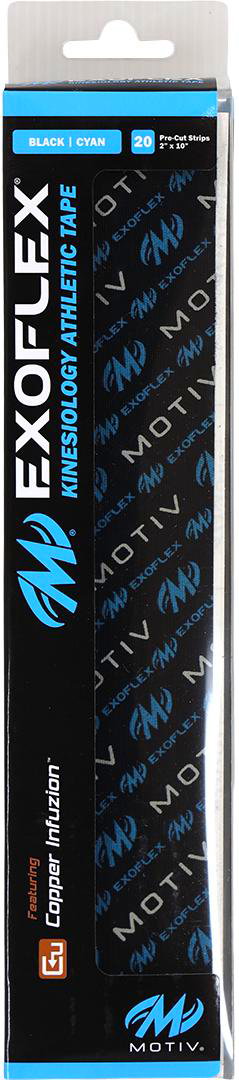Motiv ExoFlex Kinesiology Pre-Cut Tape Black/Cyan
