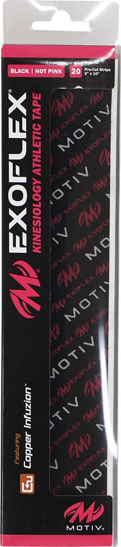 Motiv ExoFlex Kinesiology Pre-Cut Tape Black/Hot Pink