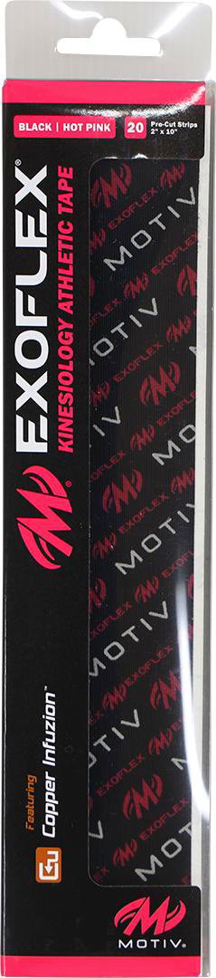 Motiv ExoFlex Kinesiology Pre-Cut Tape Black/Hot Pink