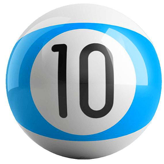 OnTheBallBowling Billiard Blue Stripe 10 Ball