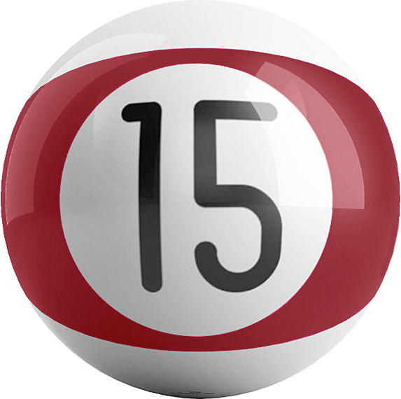 OnTheBallBowling Billiard Burgundy Stripe 15 Ball MAIN Image