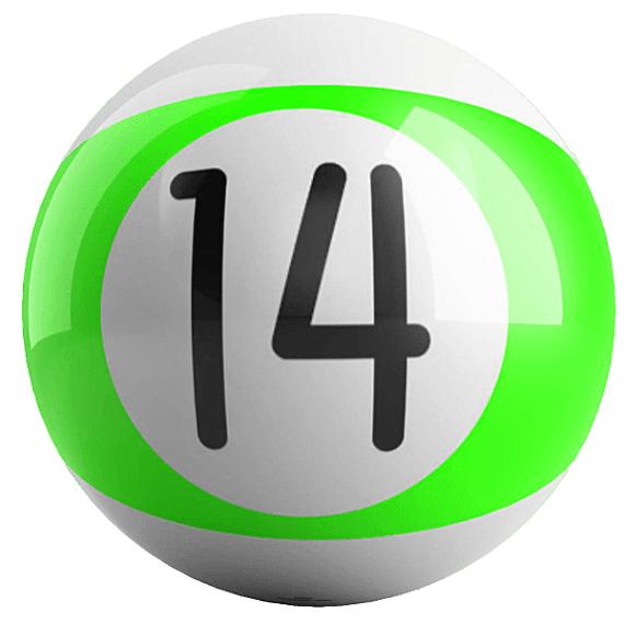 OnTheBallBowling Billiard Green Stripe 14 Ball
