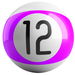 Review the OnTheBallBowling Billiard Purple Stripe 12 Ball