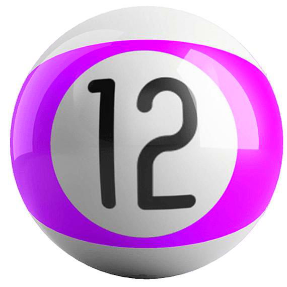 OnTheBallBowling Billiard Purple Stripe 12 Ball