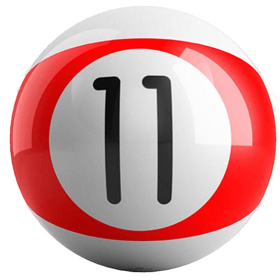 OnTheBallBowling Billiard Red Stripe 11 Ball