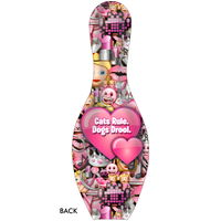 OnTheBallBowling Bowling Emoji Cats Rule Pin BACK Image
