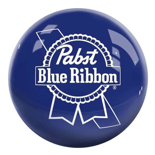OnTheBallBowling Pabst Blue Ribbon Logo Ball Blue